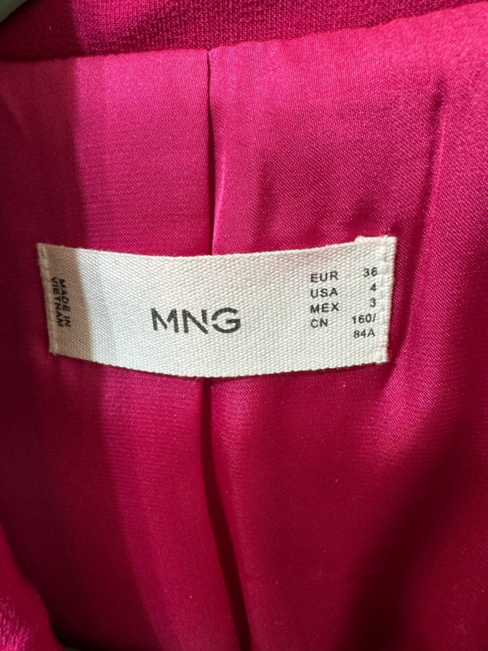 Mango Double-Breasted Blazer in Bright Fuchsia - Picture 2 of 2